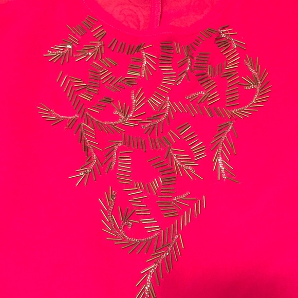 Bright pink beaded tank top - Picture 2 of 8